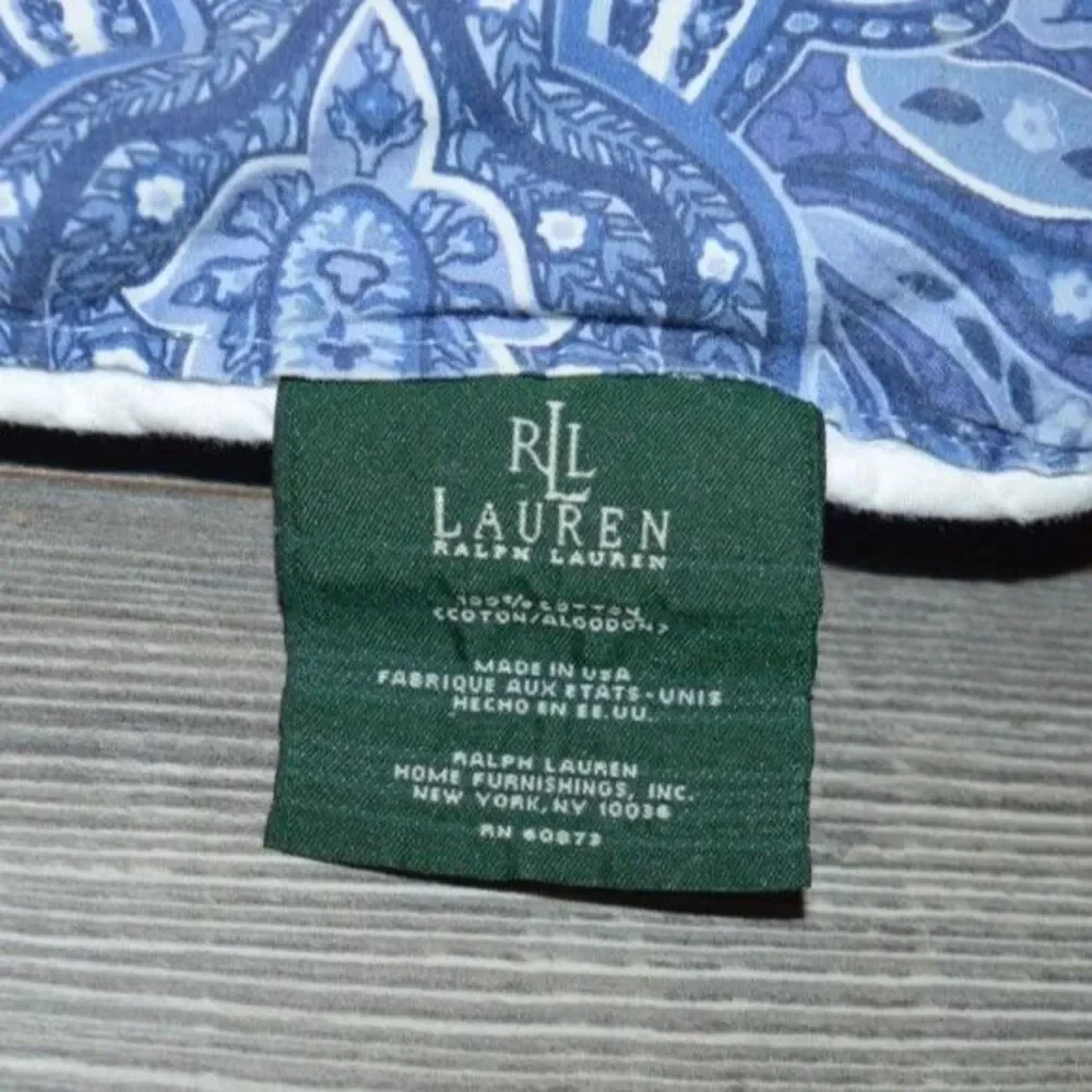 Ralph Lauren Putney Paisley Blue Full Queen Comforter Bedspread Rare Cover
